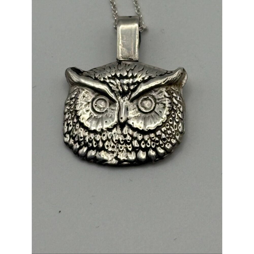 Sterling Silver Owl Necklace, 18”, New